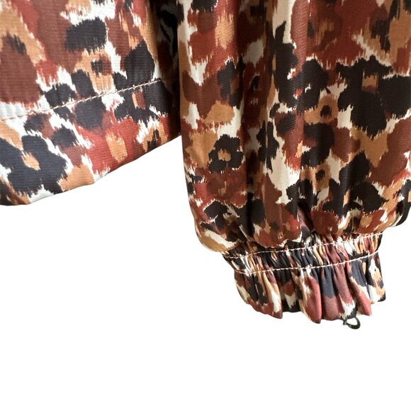 Gap Brown Floral Long Sleeve Blouse Medium - Picture 6 of 7